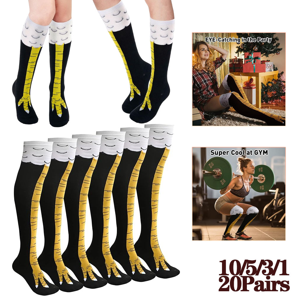 Christmas Stocking Hanging - 1-20 pares divertidos calcetines hasta la