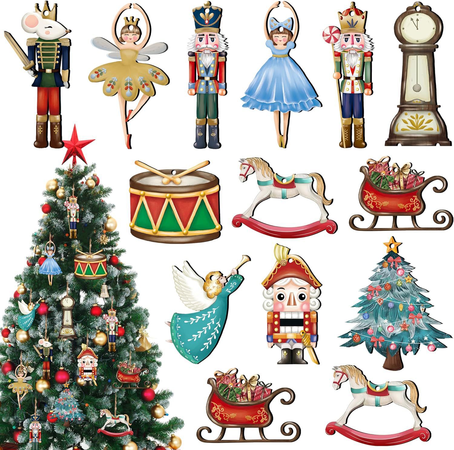 Nutcracker Figurine - 12 unids/set de colgante de títere