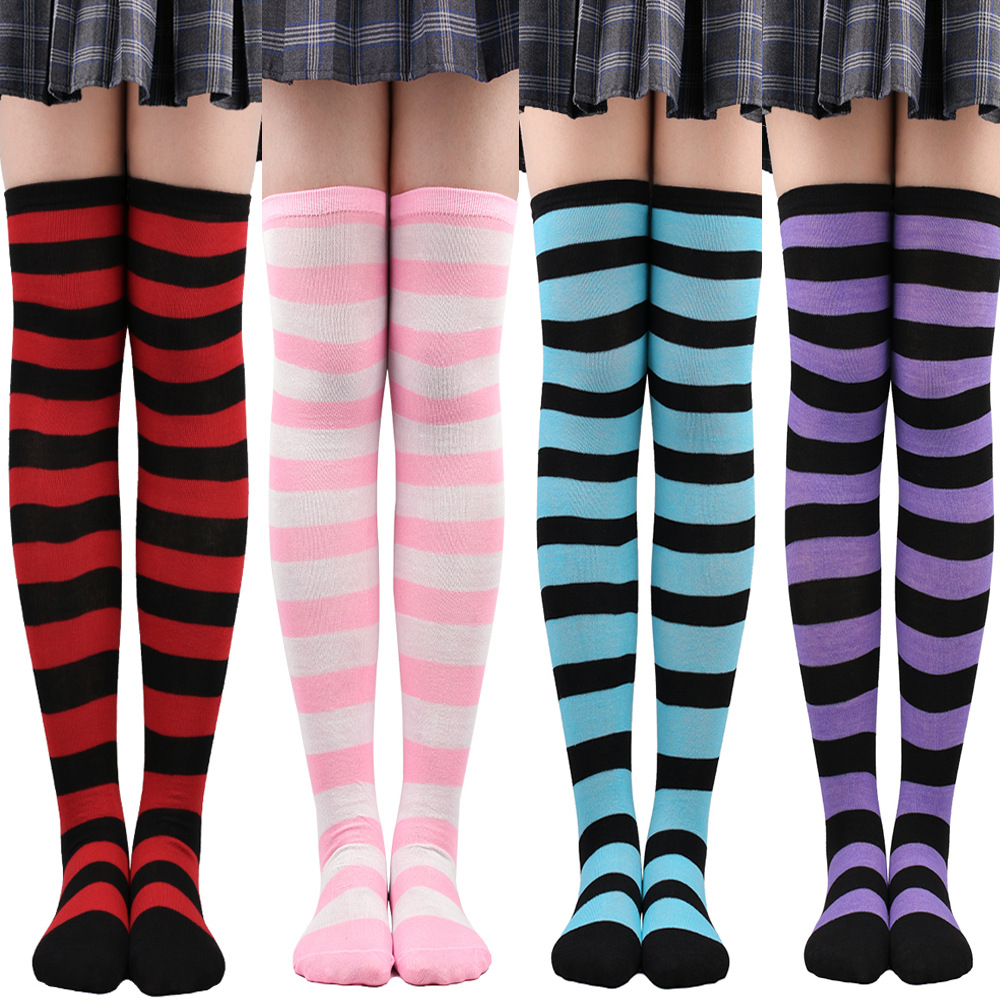 Christmas Stocking Hanging - Medias anchas a rayas para mujer,