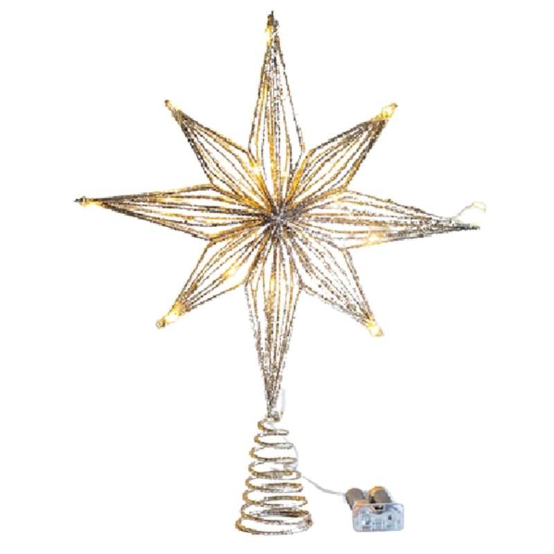 Star Tree Topper - Adornos de árbol de Navidad, lámpara