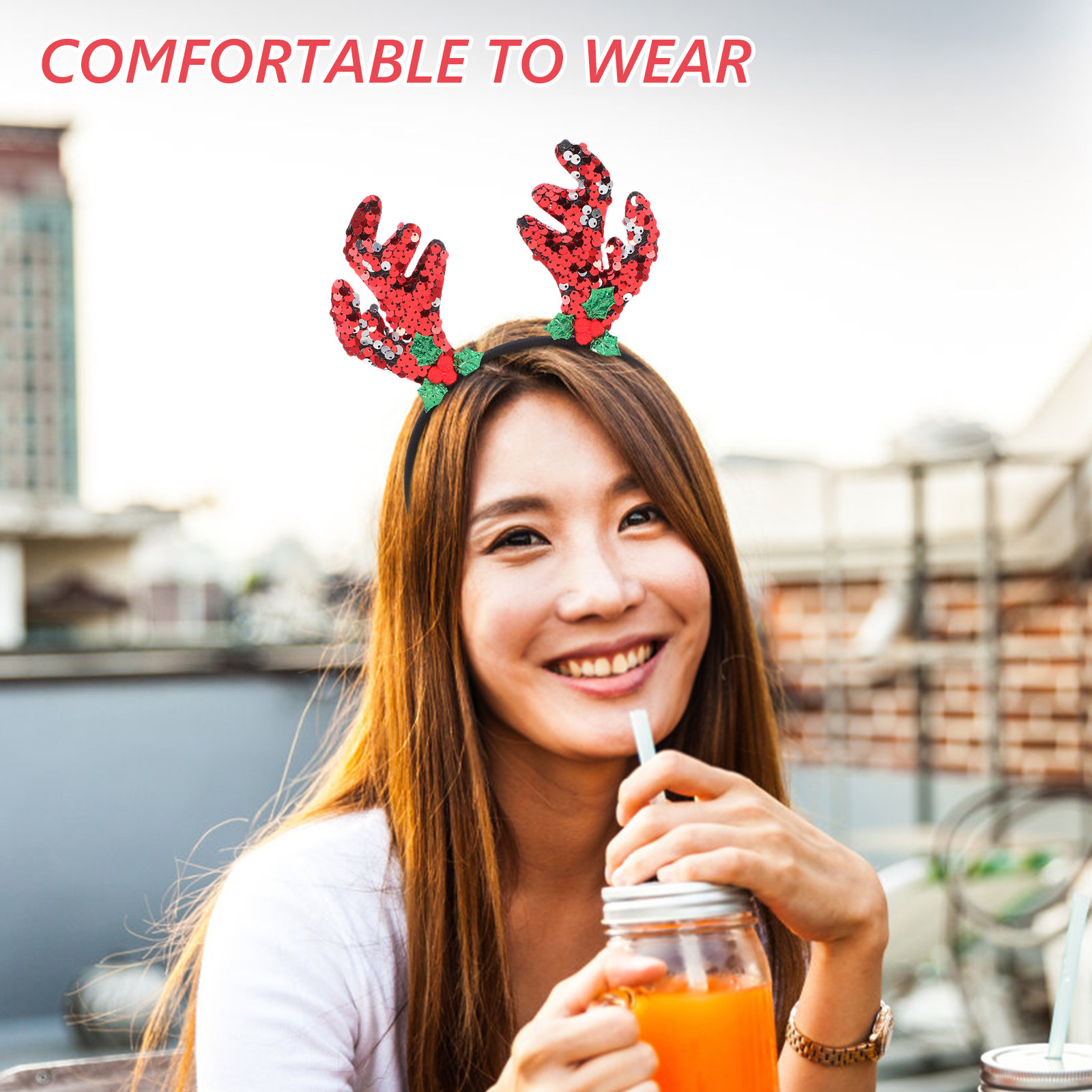 Diadema de Astas de Reno, Deco - Reindeer Antlers Headband reseña y precio