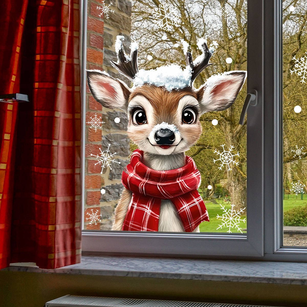 1 bufanda navideña, copo de ni - Snowflake Window Decal reseña y precio