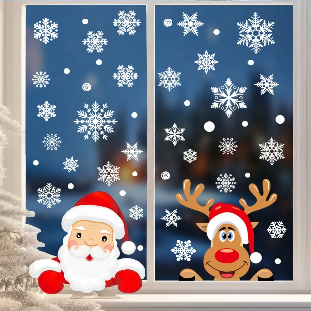 Dibujos animados Navidad Santa - Snowflake Window Decal reseña y precio