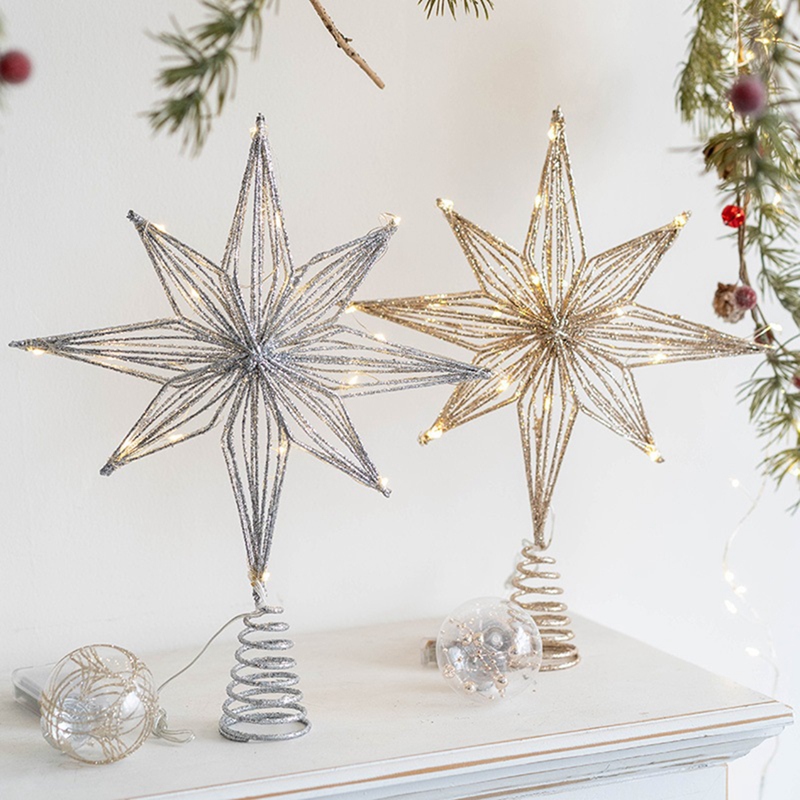 Adornos de árbol de Navidad, l - Star Tree Topper reseña y precio